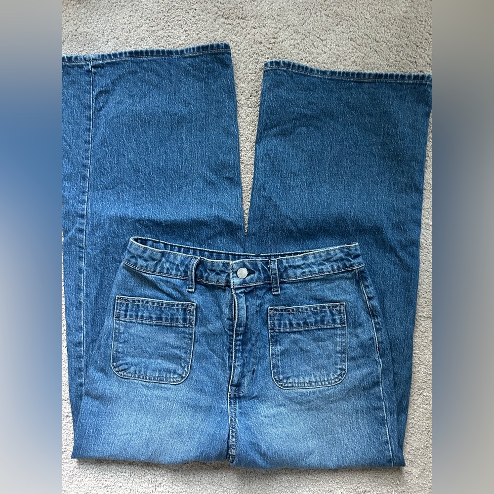 Wide leg sailor jeans high waist